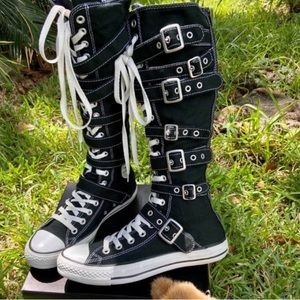 VINTAGE EMO CONVERSE KNEE HIGH BUCKLE SHOES